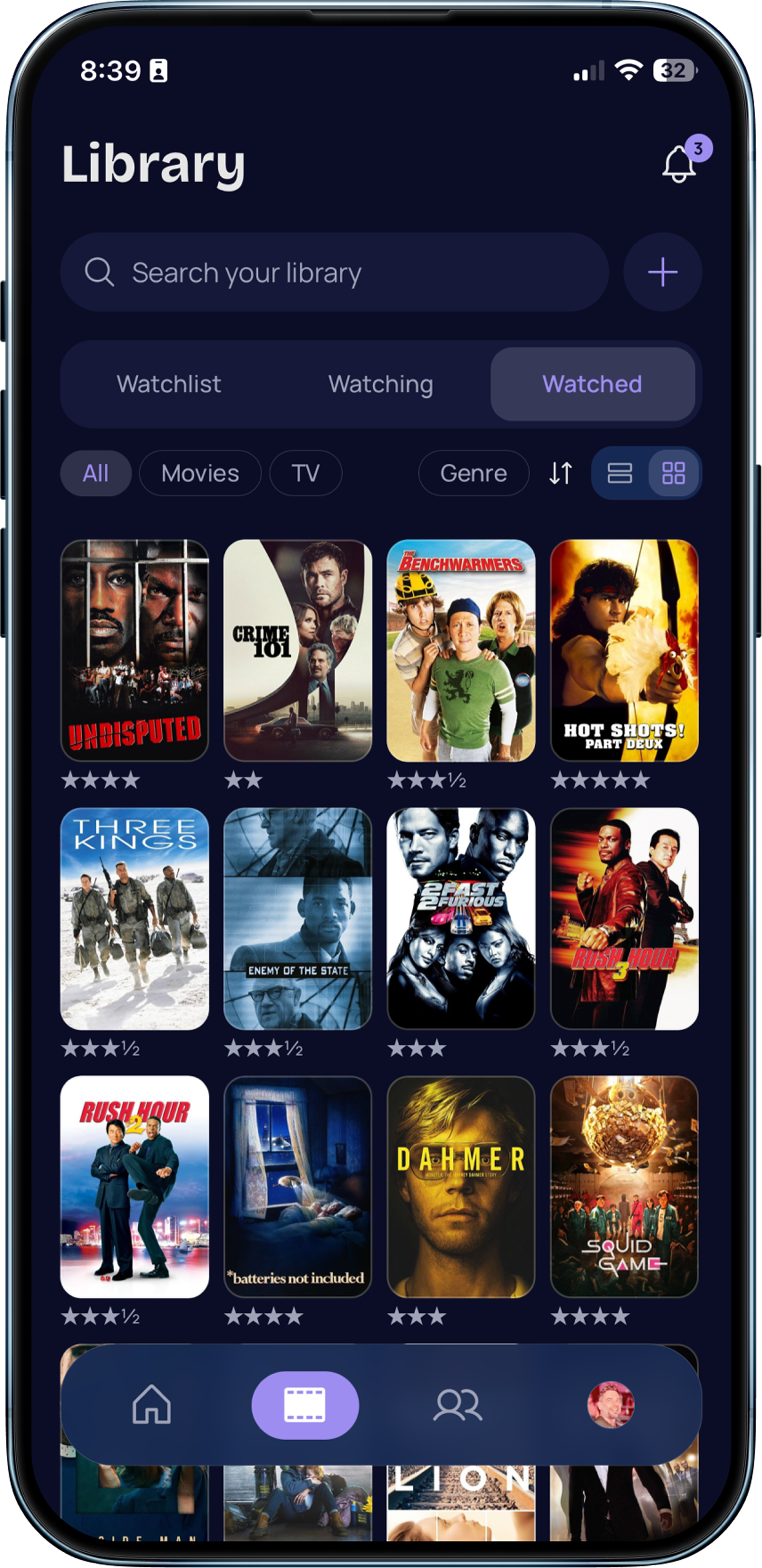 The library of shows and films you have seen